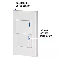 Placa armada 2interruptores 1de 3vías,1.5mod,Española blanco - PA-APDO15-EEB / 45601