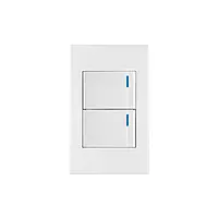Placa armada 2interruptores 1de 3vías,1.5mod,Española blanco - PA-APDO15-EEB / 45601