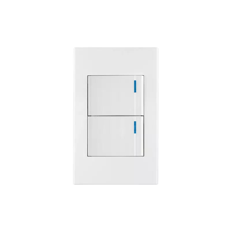 Placa armada 2interruptores 1de 3vías,1.5mod,Española blanco - PA-APDO15-EEB / 45601