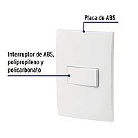 Placa armada con interruptor sencillo, línea Oslo, blanco - PA-APSE-OB / 46492