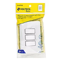Placa armada con 3 interruptores sencillos, Volteck Basic - PA-APTR-B / 25083