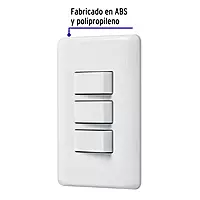 Placa armada con 3 interruptores sencillos, Volteck Basic - PA-APTR-B / 25083
