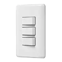 Placa armada con 3 interruptores sencillos, Volteck Basic - PA-APTR-B / 25083