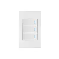 Placa armada 3 interruptores, 1 módulo, Española, blanco - PA-APTR-EB / 45599