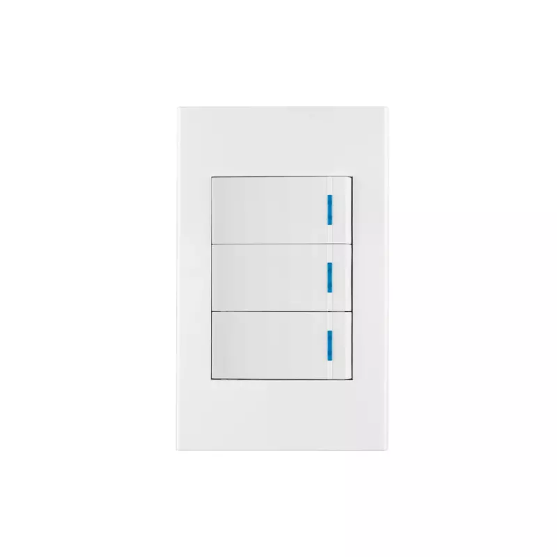 Placa armada 3 interruptores, 1 módulo, Española, blanco - PA-APTR-EB / 45599