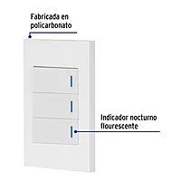 Placa armada 3 interruptores, 1 módulo, Española, blanco - PA-APTR-EB / 45599