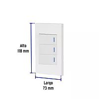 Placa armada 3 interruptores, 1 módulo, Española, blanco - PA-APTR-EB / 45599