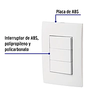 Placa armada 3 interruptores sencillos, línea Oslo, blanco - PA-APTR-OB / 46496
