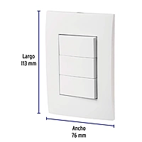 Placa armada 3 interruptores sencillos, línea Oslo, blanco - PA-APTR-OB / 46496