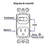 Placa armada interruptor y contacto, línea Standard, marfil - PA-COAP-S / 48489