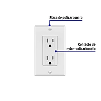 Placa armada contacto dúplex, 2 polos + tierra Classic - PA-CODO-CLP / 40016