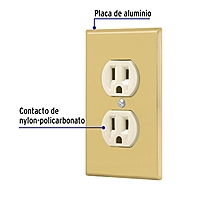 Placa armada 2 contactos polarizados,línea Standard, alumini - PA-CODO-SA / 48494