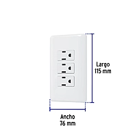 Placa armada con 3 contactos, Volteck Basic - PA-COTR-B / 25082