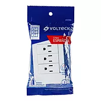 Placa armada 3 contactos, 1 módulo, Española, blanco - PA-COTR-EB / 45598