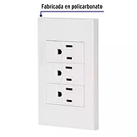 Placa armada 3 contactos, 1 módulo, Española, blanco - PA-COTR-EB / 45598