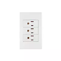 Placa armada 3 contactos, 1 módulo, Española, blanco - PA-COTR-EB / 45598