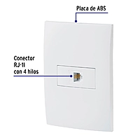 Placa armada con entrada para teléfono, línea Oslo, blanco - PA-TE-OB / 46541