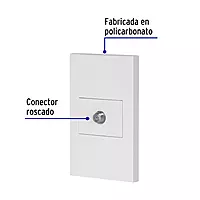 Placa armada 1 toma de TV, 1.5 módulos, Española, blanco - PA-TV-EB / 45605