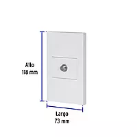 Placa armada 1 toma de TV, 1.5 módulos, Española, blanco - PA-TV-EB / 45605