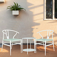 Sigma Wishbone Tea Set 2 Chairs 1 Table