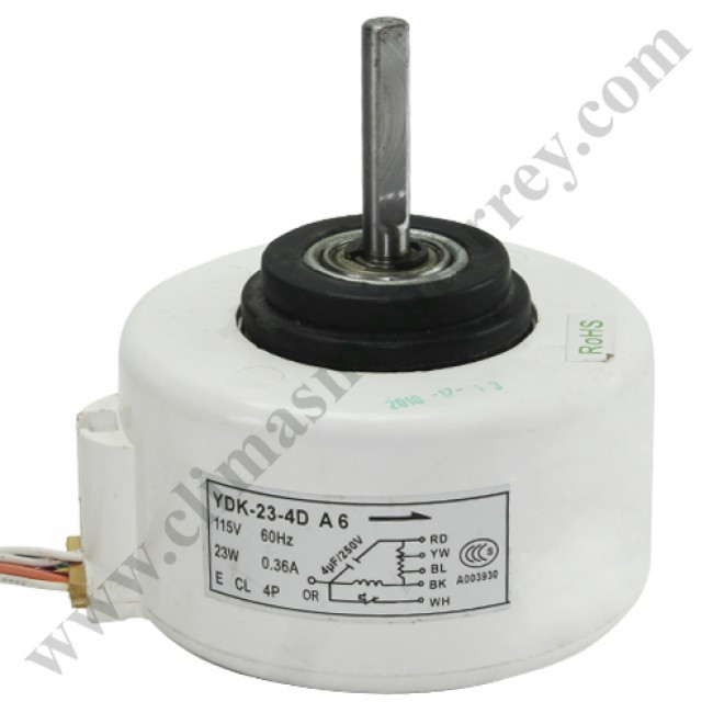 Motor Para Minisplit Inverter, Evaporador 1 Tonelada, 115V, 60Hz, 23W, 0.36A, Capacitor 4Mf 250V