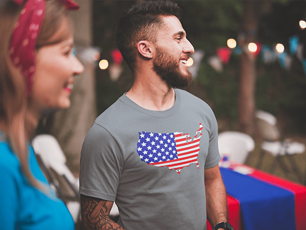 Stars & Stripes USA Map T-Shirt