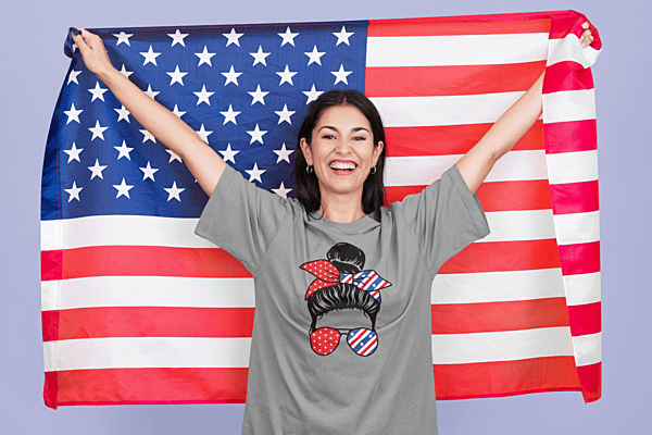 Messy Bun Patriotic T-shirt