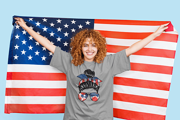 Messy Bun 2 Patriotic T-shirt