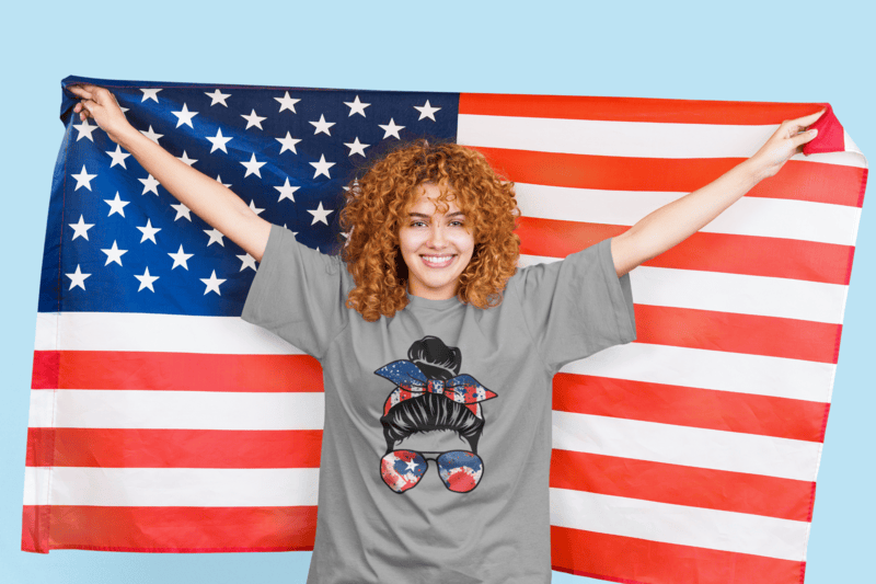 Messy Bun 2 Patriotic T-shirt