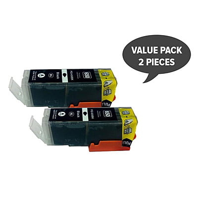 PGI-650XLBK Pigment Black Compatible Canon Inkjet Cartridge (Pack of 2)