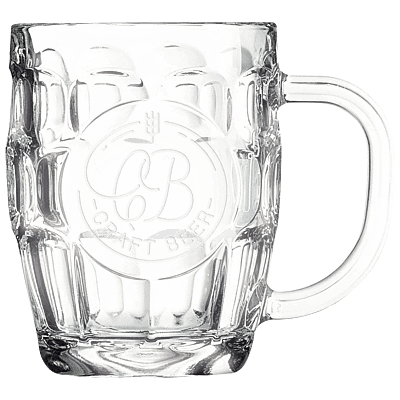 Polar Camel Personalized 20 oz. Beer Mug with Handle & Round Engraving Area