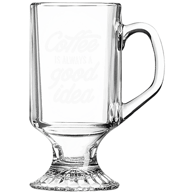 Laser Engraved Polar Camel 10 oz. Clear Footed Coffee Mug