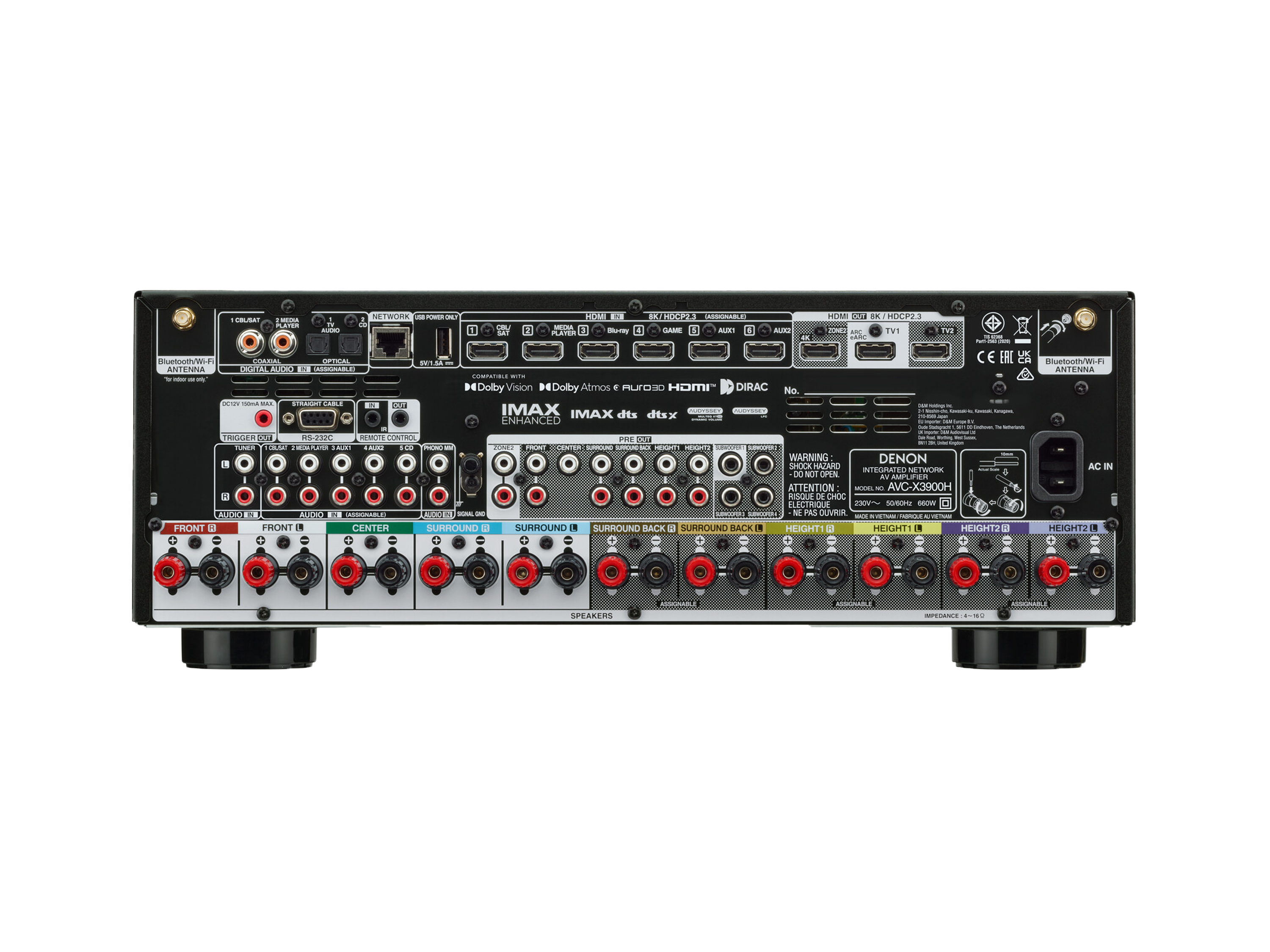 Denon AVC X3900H 9.4 Ch 8K Dolby Atmos AV Receiver with Dolby Atmos