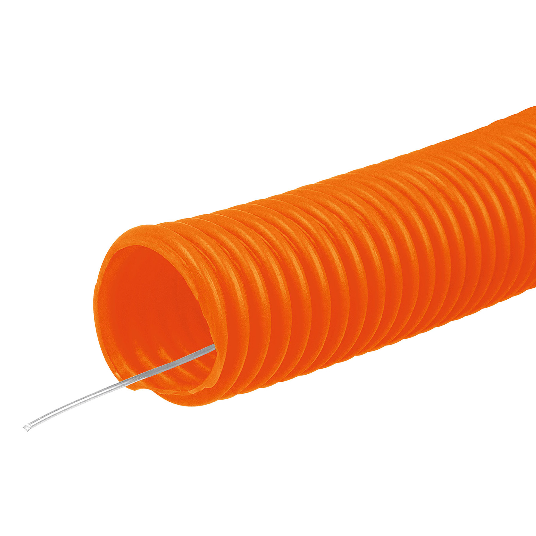 Metro de poliducto 1/2' corrugado flex. c/guía, rollo 100 m - PF-1/2G / 45016