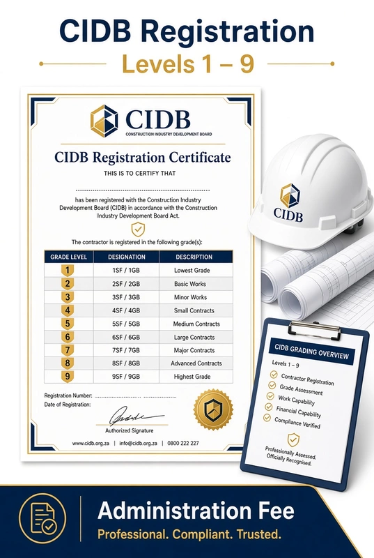 CIDB Registration – Levels 1 to 9