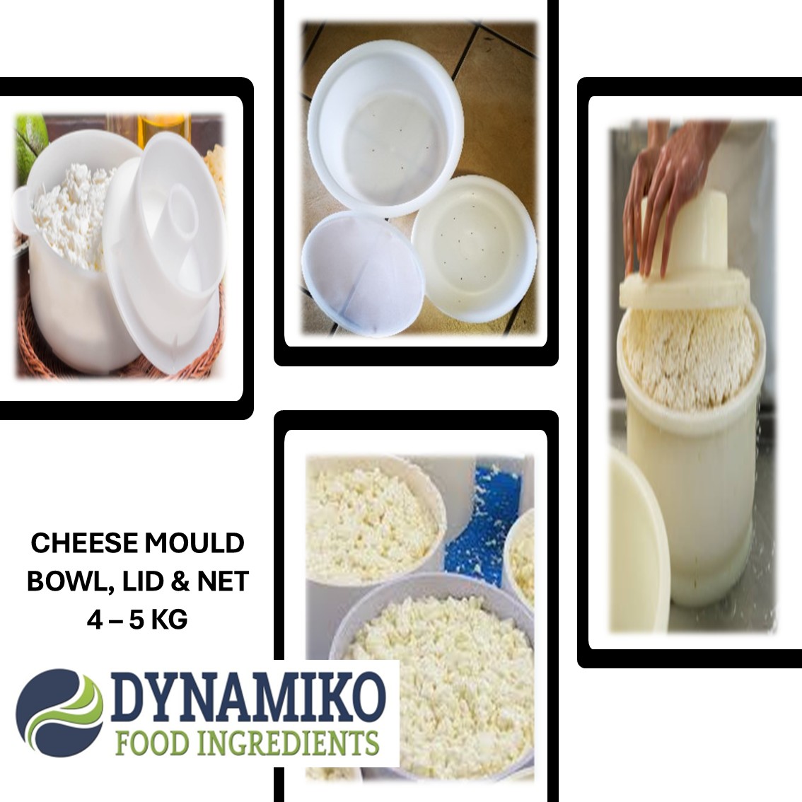 CHEESE MOULD - ROUND BOWL, LID AND NET