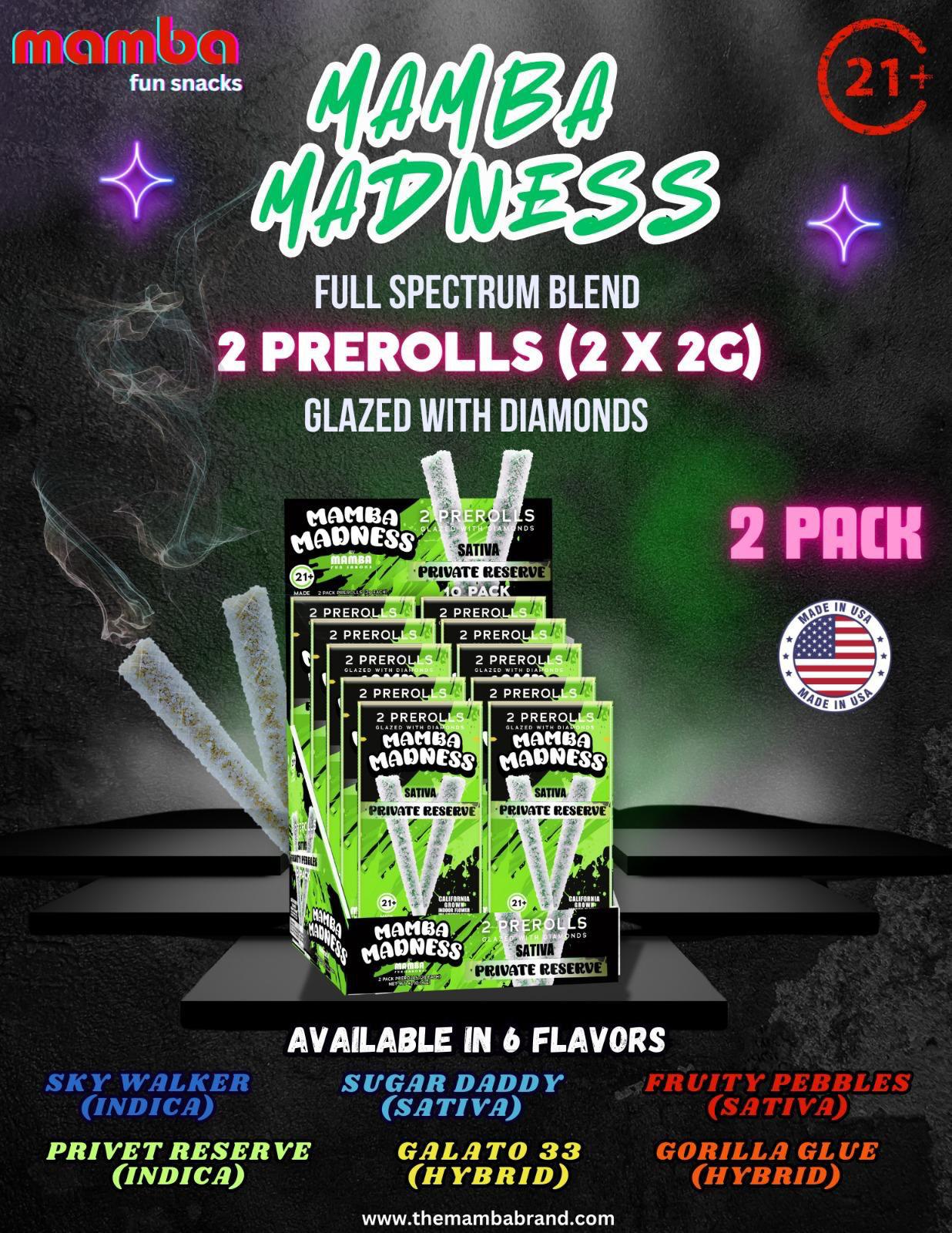 MAMBA MADNESS DIAMOND PRE ROLLS 2PK | 10CT BOX