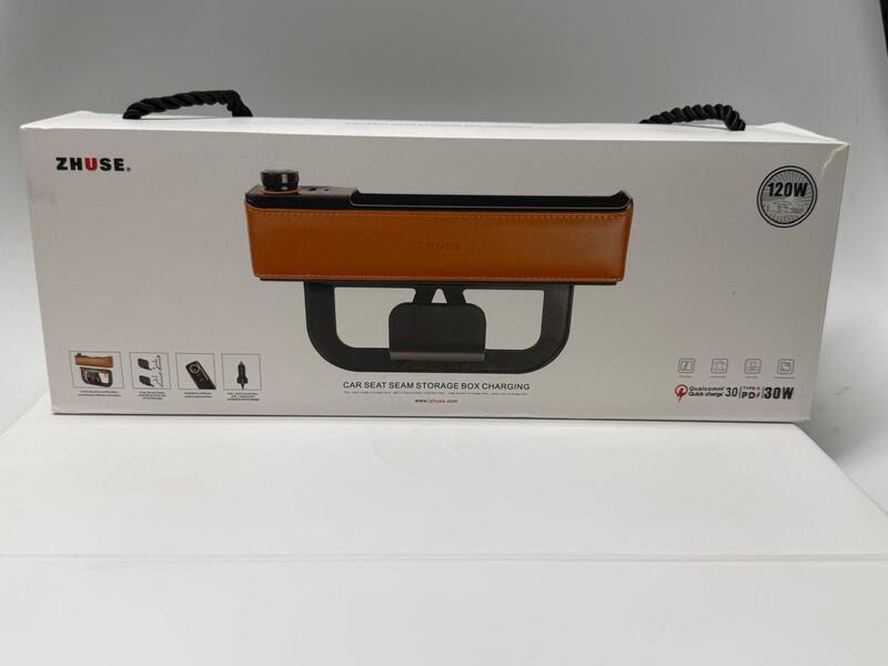 ZHUSE 120W Car Seat Seam Storage Box with Fast Charging & Organizer