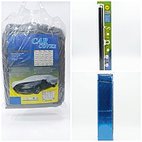 3-in-1 Car Protection Bundle, Full Car Cover, Windshield Sunshade, Side Window Roller Shades, UV