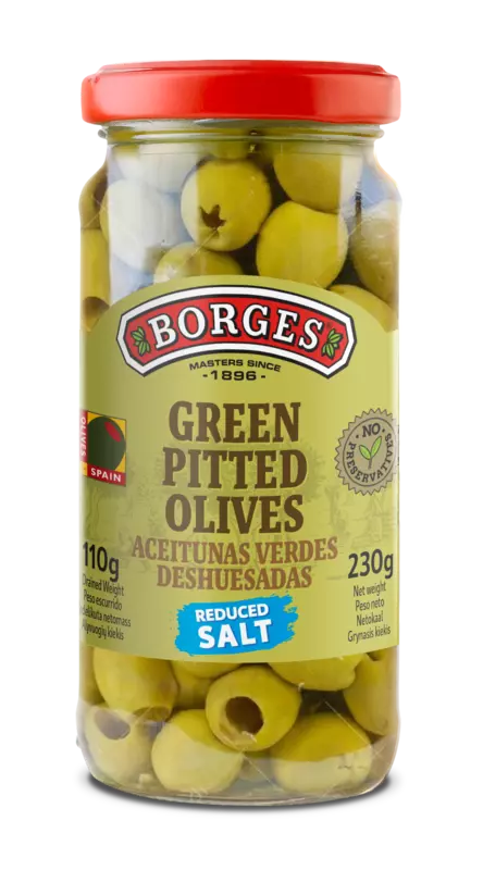 Borges green pitted olives