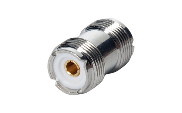 Double female connector for PL 259, nickel plated, brass conductor HTC:8536.69.40.10 PF AC NCONN003 Double female connector for PL 259, nickel plated, brass conductor HTC:8536.69.40.10 PF AC NCONN003