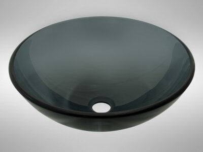 Round Glass Vessel Sink - Black Round Glass Vessel Sink - Black