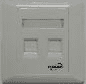 ProLink 2-PORT BRITISH FACEPLATE W/SHUTTER & STATION-2 ID ( 86*86) - White
