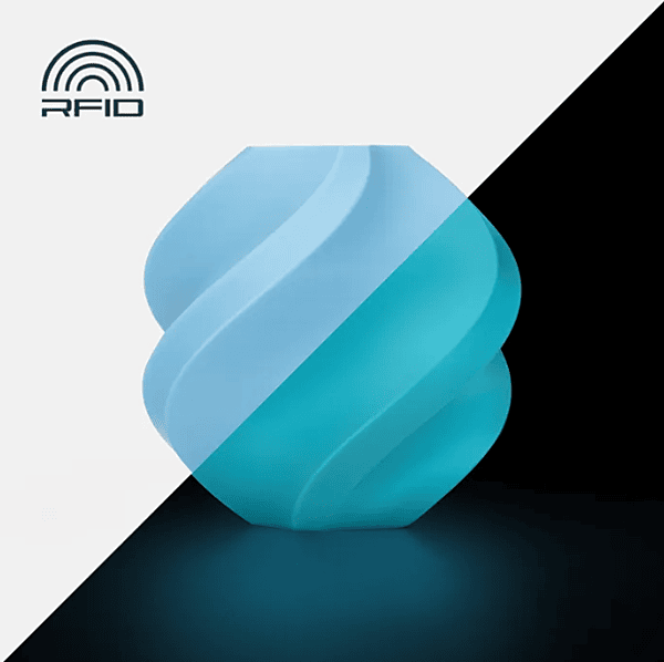 Bambu PLA Glow - Glow Blue+Reusable Spool