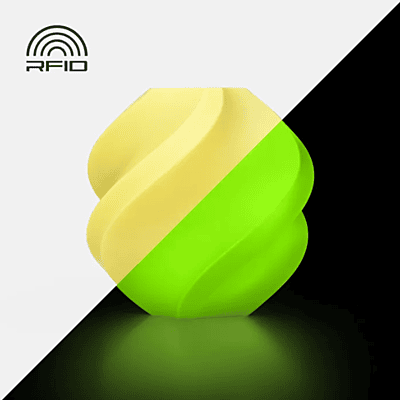 Bambu PLA Glow - Glow Yellow+Reusable Spool Bambu PLA Glow - Glow Yellow+Reusable Spool