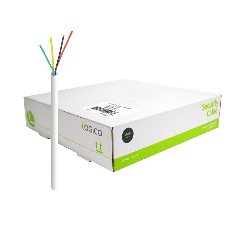 Security Cable 22/4 CCA Stranded 500Ft White