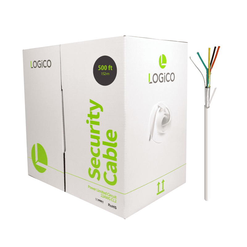 Security Cable 22/4 Shielded CCA Stranded 500Ft White