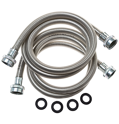 GE® PM14X10005 Universal Washing Machine Stainless Steel Hoses - 2 Pack