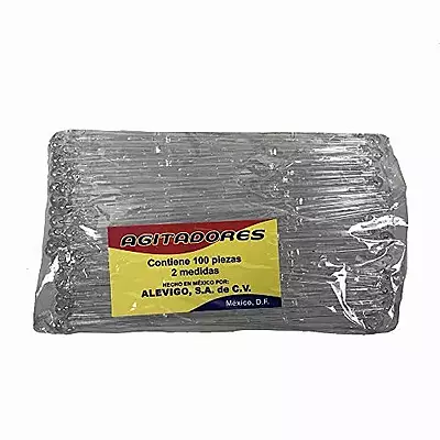 POC AGITADOR TRANSPARENTE PAQ. C/100 PZS.