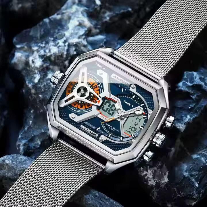 POEDAGAR CHAIN 2IN1 - DIGITAL AND ANALOG - BLUE